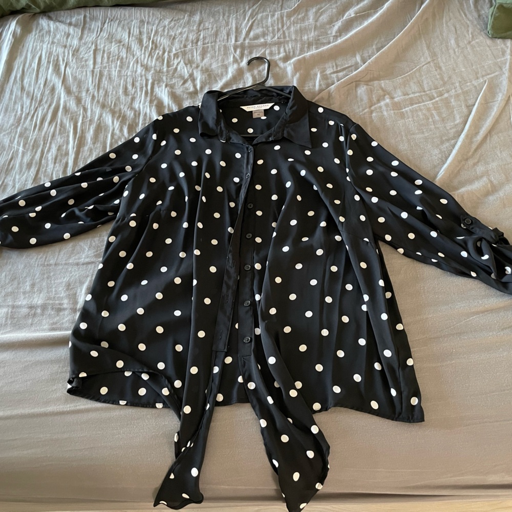 Peter Nygard Black Polka Dot Blouse